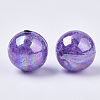 AB Color Transparent Crackle Round Acrylic Beads X-CACR-S006-05-2