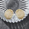 C-Shaped Brass & Clear Cubic Zirconia Stud Earrings KK-CBA36A2-10G-2