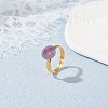 Natural Mixed Gemstone Adjustable Rings RJEW-JR00402-8