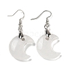 Rack Plating Moon Brass Dangle Earrings for Women EJEW-B064-02P-01-1