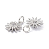 Brass Cubic Zirconia Charms ZIRC-C022-18P-2