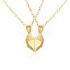 Valentine's Day Stainless Steel Magnetic Heart-shaped Couples Necklace Set with Peach Heart Pendant RE7695-2-1