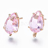 Transparent Brass Stud Earring Findings KK-S365-005-A02-1