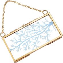 Brass Glass Hanging Photo Frame AJEW-WH0017-26G