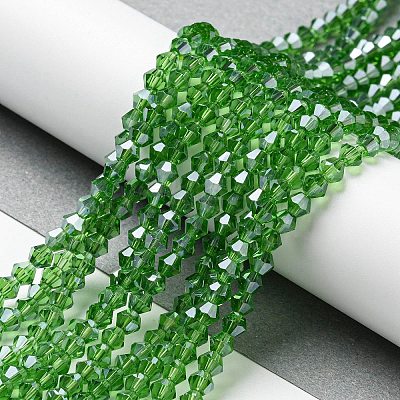 Transparent Electroplate Glass Beads Strands EGLA-A039-T4mm-A03-1