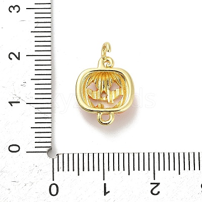 Halloween Brass Orange Enamel Connector Charms KK-F915-04C-G-1