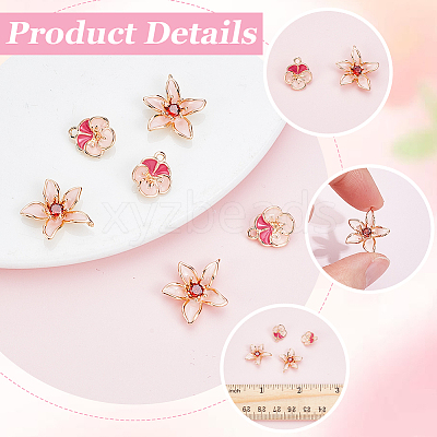 6Pcs 2 Styles Brass Enamel Charms KK-BBC0028-32-1
