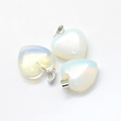 Heart Opalite Pendants X-G-Q371-10-1