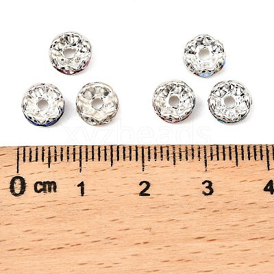 Brass Rhinestone Spacer Beads RB-A014-L7mm-S-1