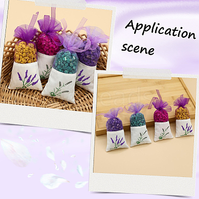25Pcs Printed Cotton Organza Dried Flower Storage Drawstring Bags with Ribbon ABAG-SP0001-56B-1