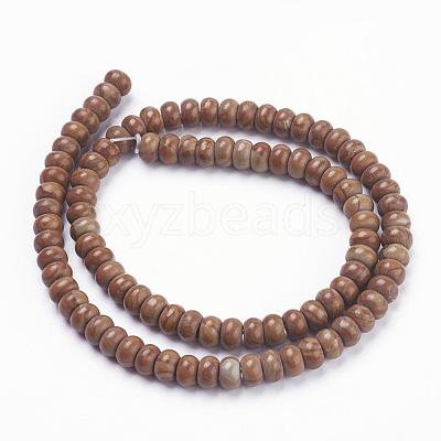 Natural Wood Lace Stone Wooden Jasper Beads Strands G-F520-13-1