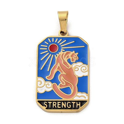 Ion Plating(IP) 304 Stainless Steel Enamel Pendants STAS-Q003-01G-02-1