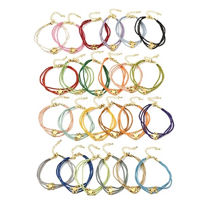 Polyester Multi-Strand Bracelets FB-CBA983F-02G-1
