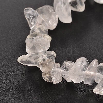 Chips Natural Quartz Crystal Beaded Stretch Bracelets X-BJEW-JB01826-05-1