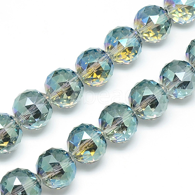 Electroplate Glass Bead Strands EGLA-S137-14mm-01-1