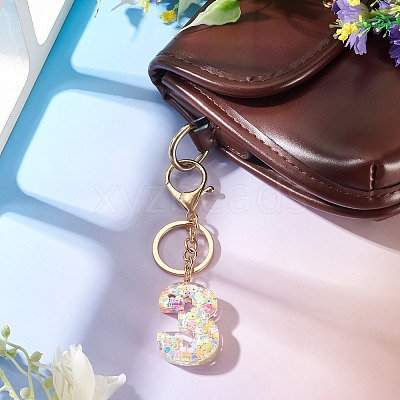 Number 3 Transparent Resin Keychains KEYC-TADJ0001-10C-1