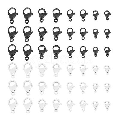 48Pcs 8 Styles Spray Painted 304 Stainless Steel Lobster Claw Clasps STAS-UN0050-07-1