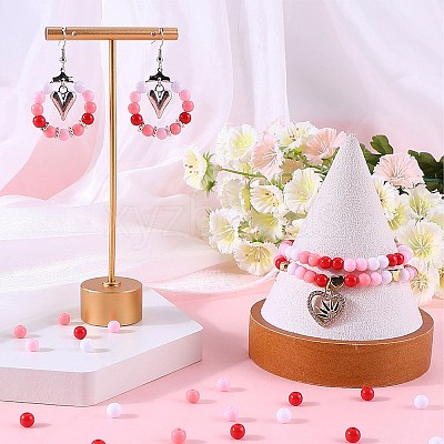 1200Pcs 4 Colors Valentine's Day Themed Opaque Acrylic Beads MACR-SC0001-42-1