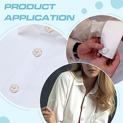 6Pcs Flower Alloy Resin Cufflinks FIND-ME0003-15G-02-1
