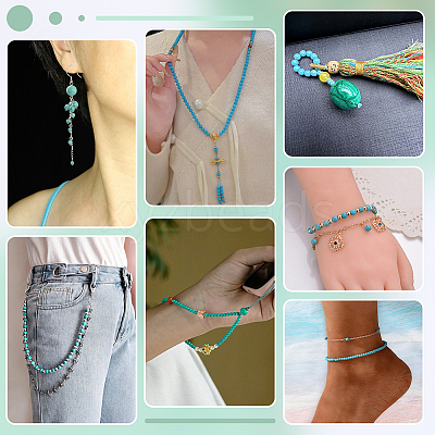337Pcs 3 Sizes Dyed Synthetic Turquoise Beads TURQ-PH0001-23-1