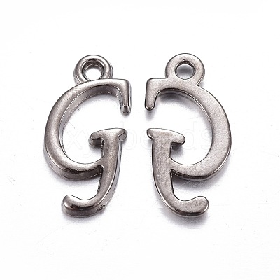 Gunmetal Plated Alloy Letter Pendants PALLOY-J718-01B-G-1