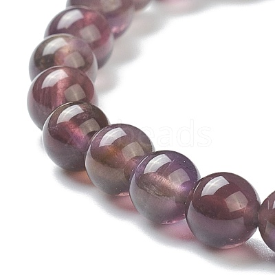 Natural Amethyst Beaded Stretch Bracelets BJEW-A117-B-47-1