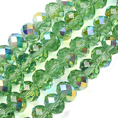 Electroplate Transparent Glass Beads Strands EGLA-A046-01C-04-1