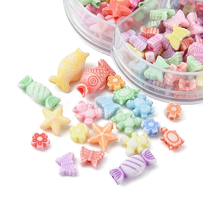 260Pcs 7 Style Craft Style Acrylic Beads MACR-FS0001-38-1