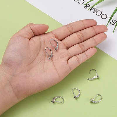 Anti-Tarnish Rhodium Plated 925 Sterling Silver Leverback Earring Findings STER-I017-084I-P-1