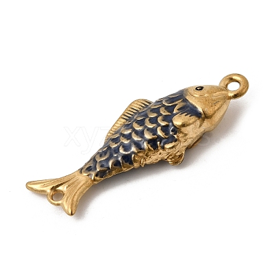 304 Stainless Steel Enamel Fish Connector Charms STAS-B128-55G-02-1