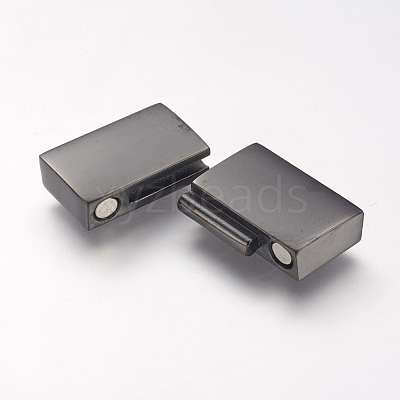 Wholesale 304 Stainless Steel Magnetic Clasps with Glue-in Ends 