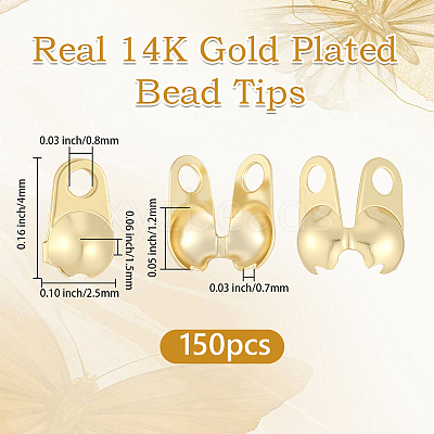 150Pcs Brass Bead Tips KK-BBC0027-85B-1