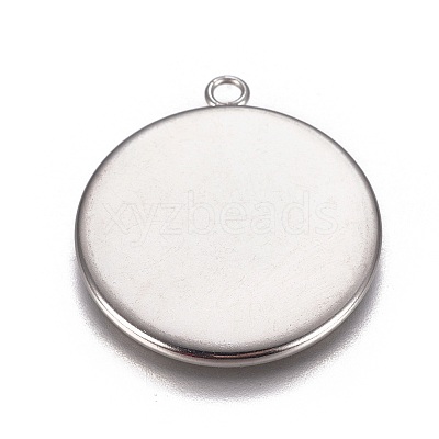 Tarnish Resistant 304 Stainless Steel Pendant Cabochon Settings X1-STAS-G127-13-25mm-P-1