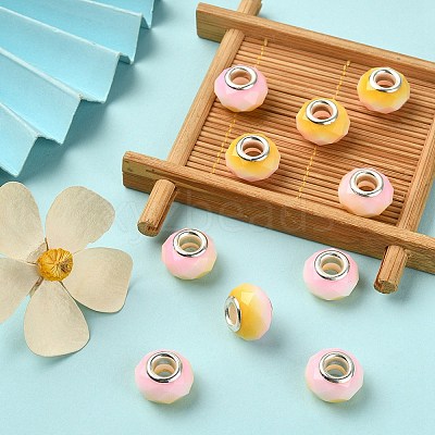 Glass European Beads GPDL-YW0001-02G-1