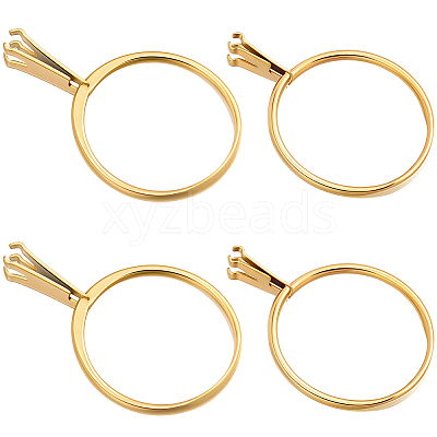 4Pcs 2 Styles 304 Stainless Steel Finger Ring Components DIY-BBC0003-13-1