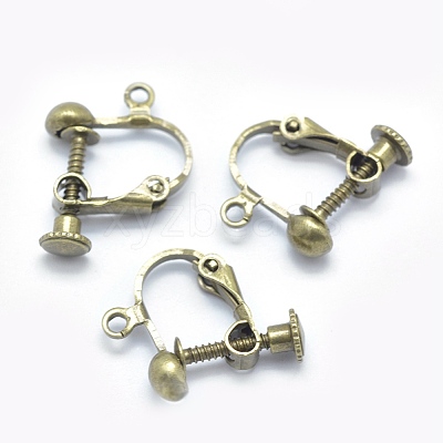 Brass Screw On Clip-on Earring Findings KK-L164-01AB-NF-1