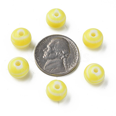 Opaque Striped Acrylic Beads MACR-S373-27D-06-1
