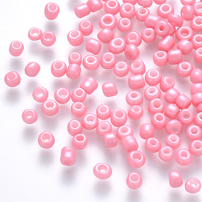6/0 Baking Paint Glass Round Seed Beads SEED-S036-01C-04-1