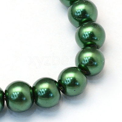 Baking Paint Pearlized Glass Pearl Round Bead Strands HY-Q330-8mm-75-1