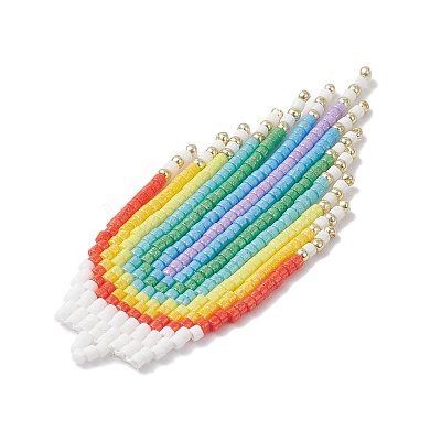 Glass Seed Beaded Big Pendants PALLOY-MZ00915-1