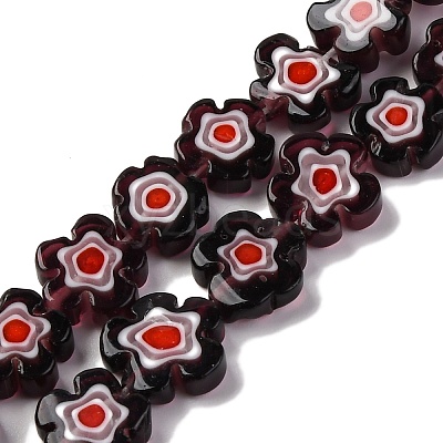 Handmade Millefiori Lampwork Beads Strands LAMP-G164-03L-1