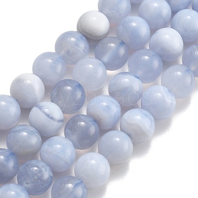 Natural Blue Lace Agate Beads Strands G-F222-30-8mm-02-1