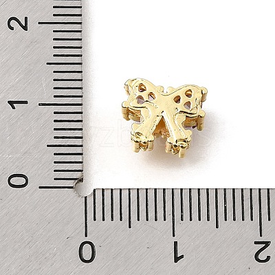 Bowknot Brass Micro Pave Cubic Zirconia Beads KK-Z156-20G-02-1