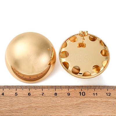 Brass Half Round Stud Earrings EJEW-Z125-01G-1