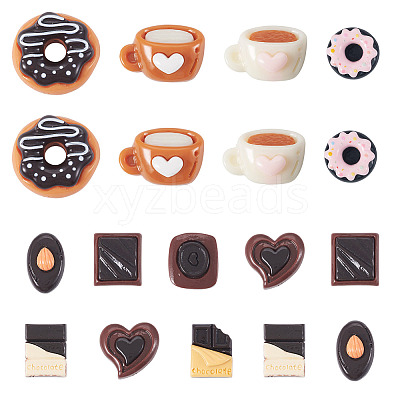 50Pcs 5 Styles Opaque Resin Imitation Food Cabochons CRES-TA0001-57-1