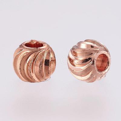 Brass Spacer Beads KK-G312-01RG-4mm-RG-1
