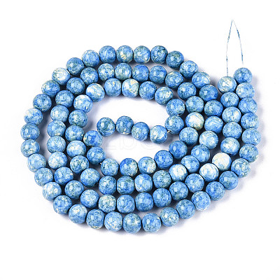 Baking Paint Glass Beads Strands DGLA-N016-8mm-09-1