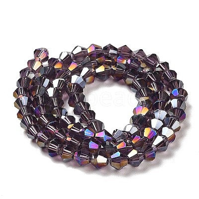 Transparent Electroplate Glass Beads Strands EGLA-A039-T2mm-B04-1