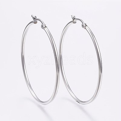 Tarnish Resistant 304 Stainless Steel Big Hoop Earrings EJEW-F105-05P-1