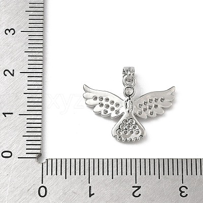 Brass Micro Pave Clear Cubic Zirconia Pendants KK-F924-10P-1